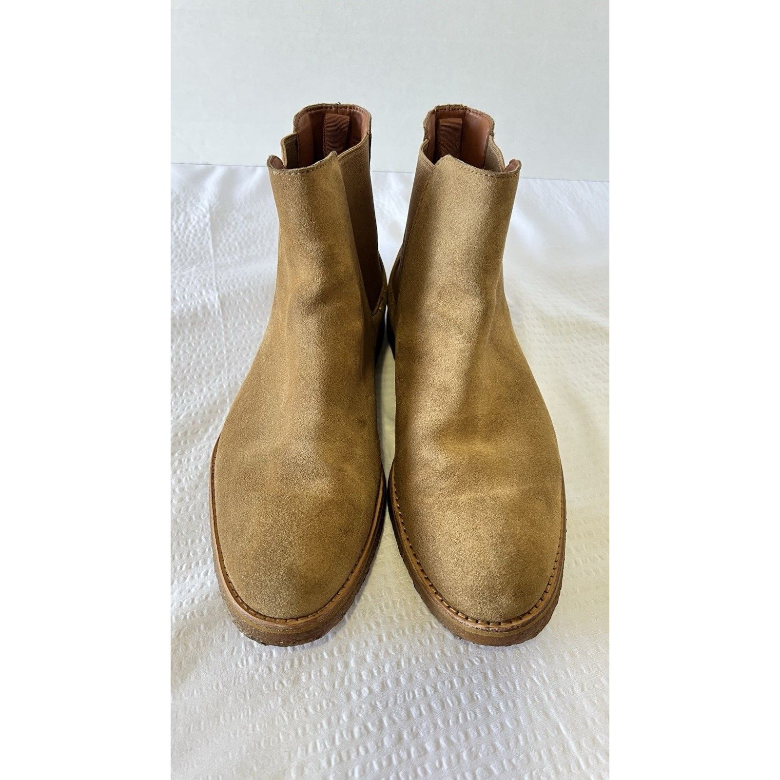$378 Coach Mens Suede Boots Tan Brown Peanut Size 10d